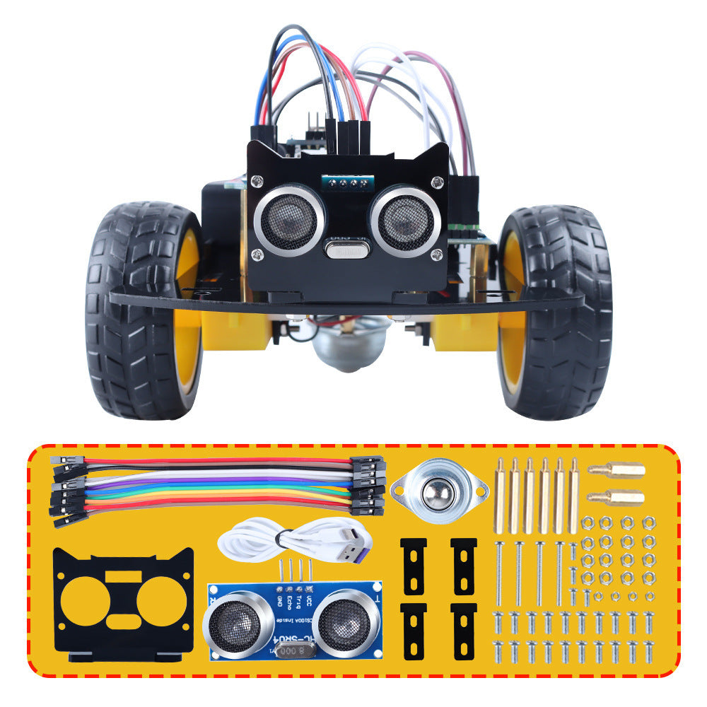 Ultrasonic Obstacle Avoidance Robot DIY Programmable Kit