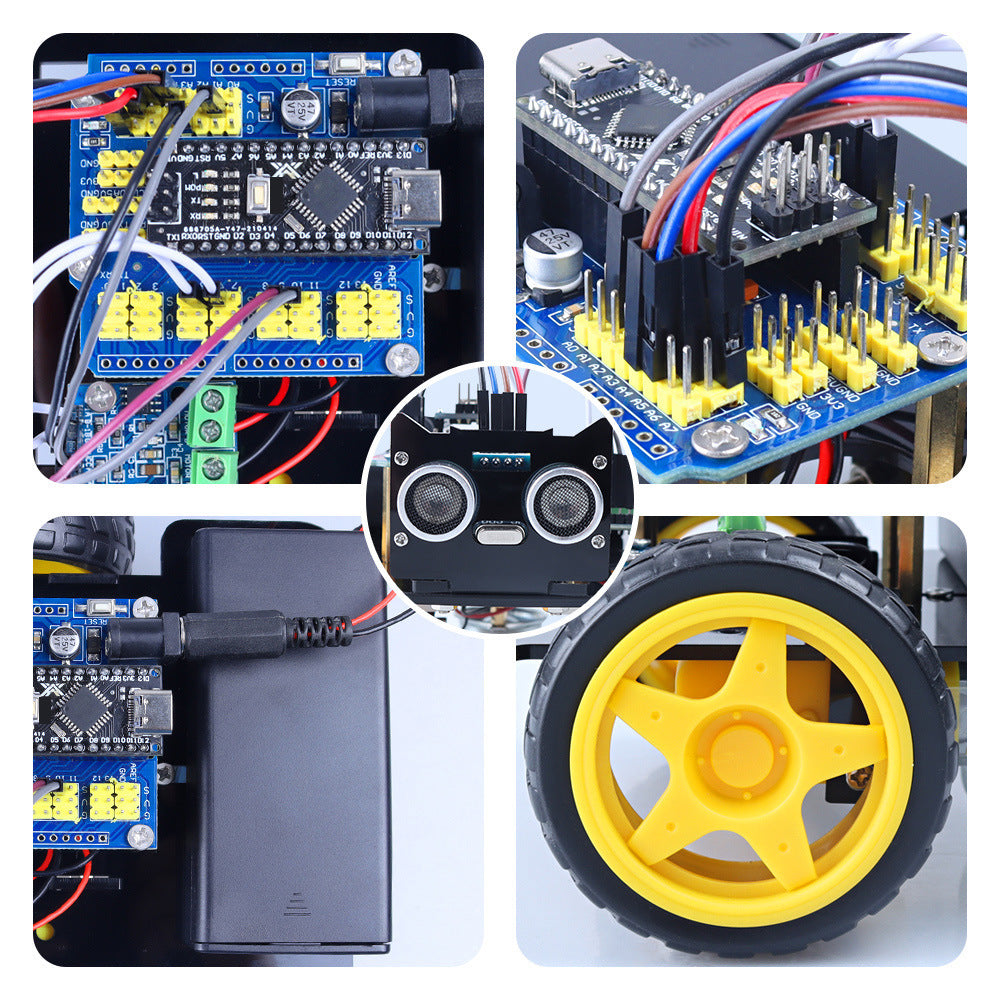 Ultrasonic Obstacle Avoidance Robot DIY Programmable Kit
