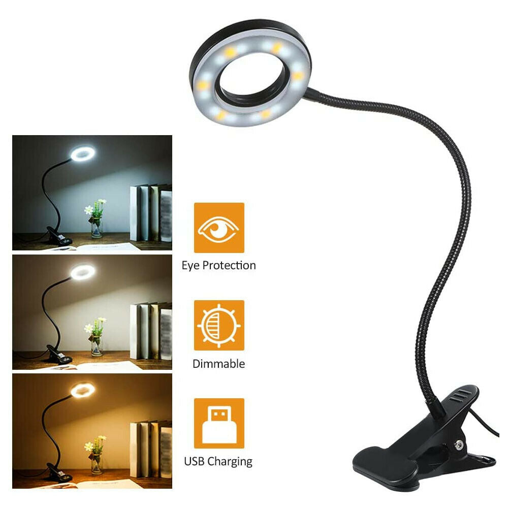 Clip On Desk Lamp LED Flexible Arm USB