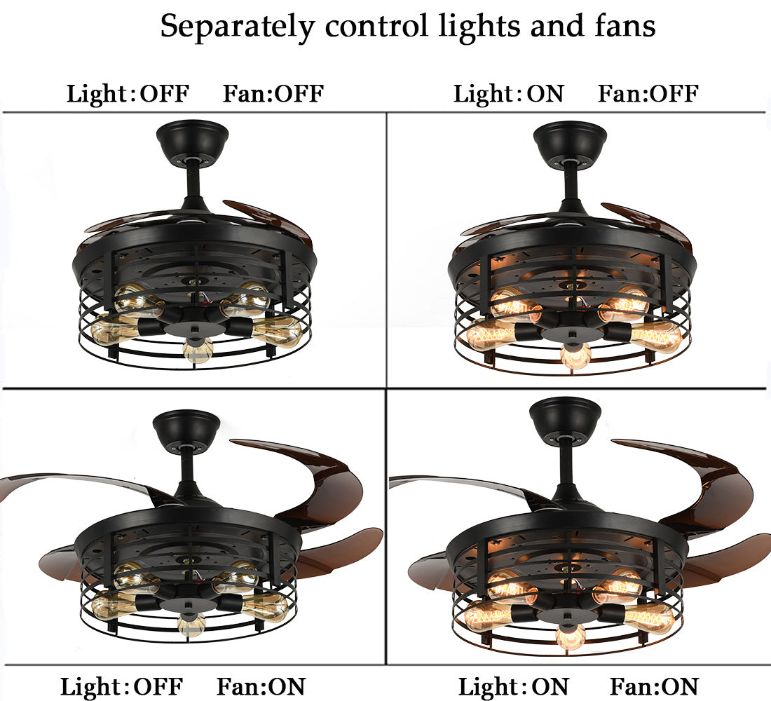 Industrial Wind Integrated American Retro Fan Lamp