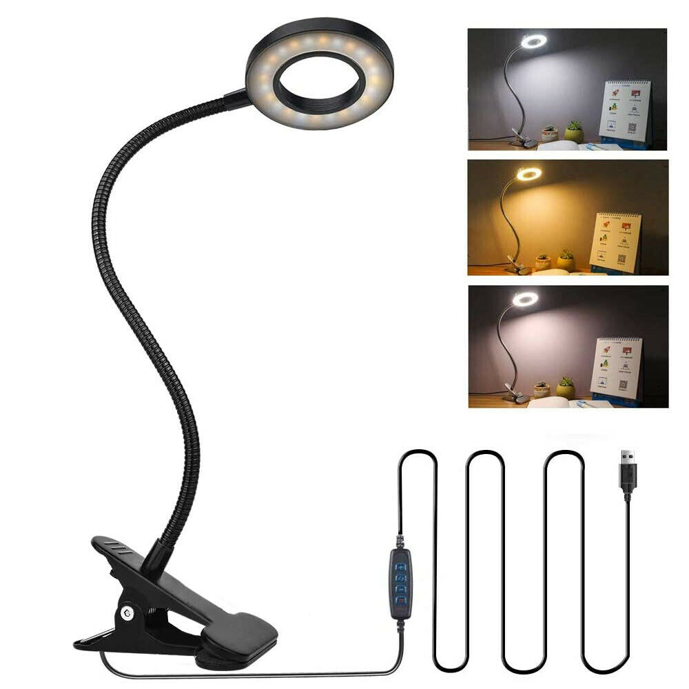 Clip On Desk Lamp LED Flexible Arm USB